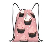 Mexpekil Petit sac étanche en polyéthylène avec cordon de serrage pour cupcakes Rose, Cupcake rose, S, Minimaliste