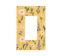 Mexpekil Petite marguerite jaune interrupteur couvercle 1 interrupteur simple bascule couvercle décoratif plaque murale pour la maison bureau
