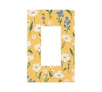 Mexpekil Petite marguerite Plantes Couvercle d'interrupteur 1 interrupteur simple à bascule Plaque murale décorative pour la maison et le bureau