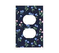 Mexpekil Petite plaque murale décorative pour interrupteur à 1 interrupteur Motif fleurs bleues et roses