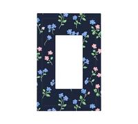 Mexpekil Petite plaque murale décorative pour interrupteur à bascule - Motif fleurs bleues et roses