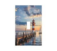 Mexpekil Phare - Couvercle d'interrupteur à bascule simple - Plaque murale décorative pour la maison et le bureau