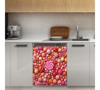 Mexpekil Pink Candy Autocollant magnétique pour lave-vaisselle 53,3 x 66 cm, autocollant décoratif pour porte d'entrée, panneau magnétique étanche