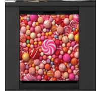 Mexpekil Pink Candy Couvercle magnétique pour lave-vaisselle | Housses décoratives réutilisables pour lave-vaisselle - Panneau avant magnétique - 58,4 x 66 cm - Autocollant pour appareils