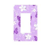 Mexpekil Plaque murale décorative pour interrupteur 1 interrupteur Motif papillon violet et fleurs blanches