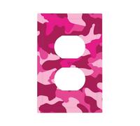 Mexpekil Plaque murale décorative pour interrupteur 1 prise duplex rose rouge camouflage pour la maison et le bureau