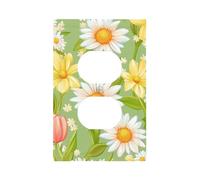 Mexpekil Plaque murale décorative pour interrupteur à 1 interrupteur Motif fleurs de printemps
