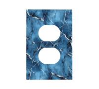 Mexpekil Plaque murale décorative pour interrupteur à 1 interrupteur - Motif marbre bleu