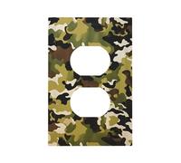 Mexpekil Plaque murale décorative pour interrupteur à 1 prise duplex Vert camouflage