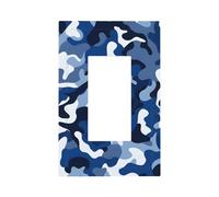 Mexpekil Plaque murale décorative pour interrupteur à bascule - Motif camouflage bleu