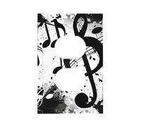 Mexpekil Plaque murale décorative pour interrupteur Motif notes de musique Noir