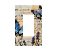 Mexpekil Plaque murale décorative pour interrupteur Motif papillons et notes de musique