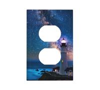 Mexpekil Plaque murale décorative pour interrupteur Motif phare de la galaxie de mer
