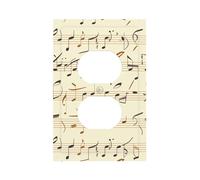 Mexpekil Plaque murale décorative simple pour interrupteur de notes de musique - 1 prise duplex - Pour la maison et le bureau