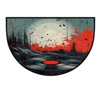Mexpekil Record Splash Paillasson en demi-lune pour intérieur et extérieur - Lavable - Absorbant - Attrape la saleté - Demi rond - 61 x 91 cm