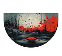Mexpekil Record Splash Tapis de porte en demi-lune pour intérieur et extérieur - Lavable - Tapis de sol en demi-cercle absorbant - Attrape la saleté - 100 x 160 cm
