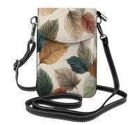 Mexpekil Sac à bandoulière en cuir pour femme - Pochette étanche pour téléphone - Petit sac à main pour femme, Falling Autumn Leaves Vintage, Taille unique