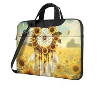 Mexpekil Sac à bandoulière étanche pour ordinateur portable avec sangle pour homme et femme, Attrape-rêves tournesols, 14 Inch