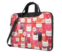 Mexpekil Sac à bandoulière étanche pour ordinateur portable avec sangle pour homme et femme, Chats japonais, 15.6 Inch