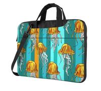 Mexpekil Sac à bandoulière étanche pour ordinateur portable avec sangle pour homme et femme, Méduse rayée bleue, 13 Inch