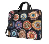 Mexpekil Sac à bandoulière étanche pour ordinateur portable avec sangle pour homme et femme, Motif cercle bohème, 15.6 Inch