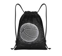 Mexpekil Sac à cordon de basket-ball Wave Point - Étanche - Petit sac de gym, Ballon de basket Wave Point, M, Minimaliste