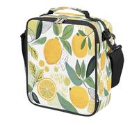 Mexpekil Sac à déjeuner Art jaune citron vert pour enfants garçons filles boîte à déjeuner carrée isotherme réutilisable pour l'école, pique-nique, voyage
