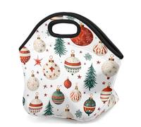 Mexpekil Sac à déjeuner en néoprène pour femmes, hommes, adultes, enfants, boules de Noël, boîte à déjeuner isotherme, sac de pique-nique portable pour le travail, le camping