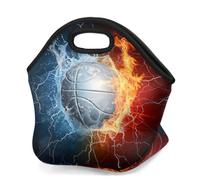 Mexpekil Sac à déjeuner en néoprène pour femmes, hommes, adultes, enfants, boules d'eau de feu, boîte à déjeuner isotherme, sac de pique-nique portable pour le travail et le camping