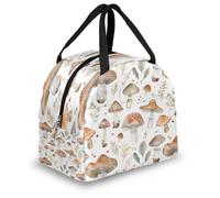 Mexpekil Sac à déjeuner isotherme avec motif feuilles de champignon pour enfants et adultes, sac à déjeuner isotherme pour l'école, le travail, les voyages