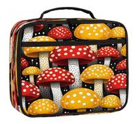 Mexpekil Sac à déjeuner isotherme pour garçons et filles - Motif champignon rouge et jaune - Sac isotherme pour l'école et le travail