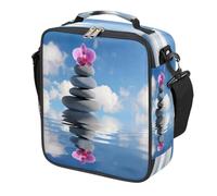 Mexpekil Sac à déjeuner japonais Zen Orchidée pour enfants garçons filles Boîte à déjeuner carrée isotherme réutilisable pour l'école, le pique-nique, les voyages