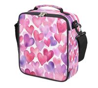 Mexpekil Sac à déjeuner Love Heart pour enfants garçons et filles, boîte à déjeuner carrée à isolation thermique, réutilisable pour l'école, le pique-nique, les voyages