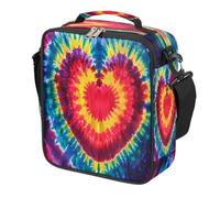 Mexpekil Sac à déjeuner Love Heart Tie Dye pour enfants, garçons et filles, boîte à déjeuner carrée à isolation thermique, réutilisable pour l'école, le pique-nique, les voyages