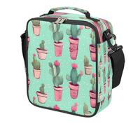Mexpekil Sac à déjeuner pour enfants motif cactus tropicaux pour garçons et filles, boîte à déjeuner carrée à isolation thermique, réutilisable, pour l'école, le pique-nique, les voyages