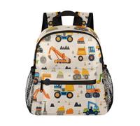 Mexpekil Sac à Dos pour Petits Enfants, Motif: Tracteurs, Pelles, Véhicules, pour Garçons et Filles, Mini-Sacs à Dos, Sac d'École, Maternelle, Garderie, Voyage, Sac de Jour