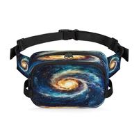 Mexpekil Sac banane Cosmic avec trou noir Vortex à fermeture éclair bidirectionnelle imperméable avec sangle réglable, Noir