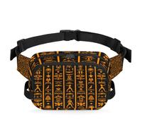 Mexpekil Sac banane léger et résistant à l'eau avec hiéroglyphes égyptiens avec ceinture réglable pour voyage, randonnée, promenade du chien, sport de plein air