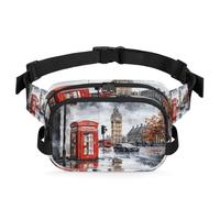 Mexpekil Sac banane léger et résistant à l'eau pour téléphone Big Ben avec ceinture réglable pour voyage, randonnée, promenade du chien, sport de plein air