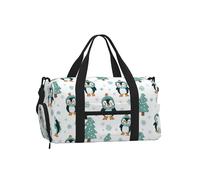 Mexpekil Sac de sport avec compartiment à chaussures étanche Grand sac fourre-tout de voyage, Arbre à flocons de neige en forme de pingouin, One Size, Classique