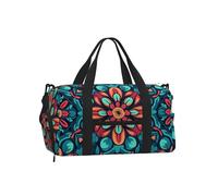 Mexpekil Sac de sport avec compartiment à chaussures étanche Grand sac fourre-tout de voyage, Boho Mandala Floral, One Size, Classique