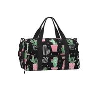 Mexpekil Sac de sport avec compartiment à chaussures étanche Grand sac fourre-tout de voyage, Cactus Rose Vert, One Size, Classique