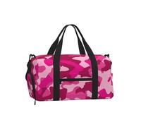 Mexpekil Sac de sport avec compartiment à chaussures étanche Grand sac fourre-tout de voyage, Camouflage rose rouge, One Size, Classique