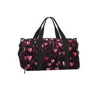 Mexpekil Sac de sport avec compartiment à chaussures étanche Grand sac fourre-tout de voyage, Cœurs Noirs Amour, One Size, Classique