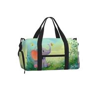 Mexpekil Sac de sport avec compartiment à chaussures étanche Grand sac fourre-tout de voyage, Éléphant de dessin animé, One Size, Classique