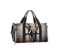 Mexpekil Sac de sport avec compartiment à chaussures étanche Grand sac fourre-tout de voyage, Éléphant vintage, One Size, Classique