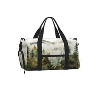 Mexpekil Sac de sport avec compartiment à chaussures étanche Grand sac fourre-tout de voyage, Forest Misty Mountain, One Size, Classique