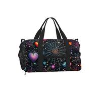 Mexpekil Sac de sport avec compartiment à chaussures étanche Grand sac fourre-tout de voyage, Galaxy Neon Heart, One Size, Classique