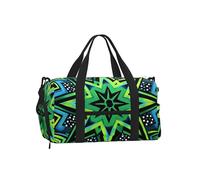 Mexpekil Sac de sport avec compartiment à chaussures étanche Grand sac fourre-tout de voyage, Green Star, One Size, Classique