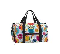 Mexpekil Sac de sport avec compartiment à chaussures étanche Grand sac fourre-tout de voyage, Hiboux de couleur vive, One Size, Classique